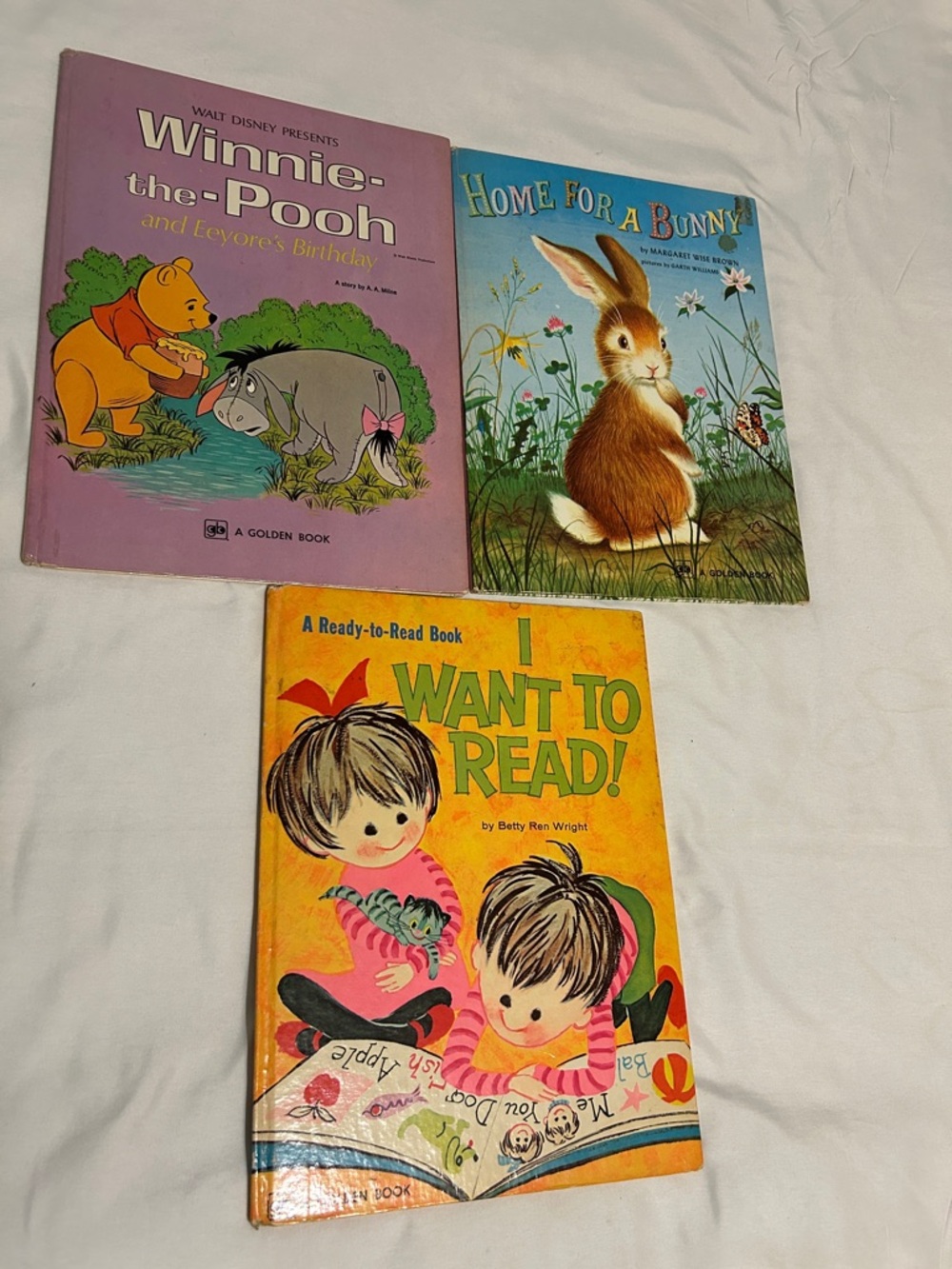 Big Golden Book Lot: Winnie Pooh, I Can Read, Home for a Bunny